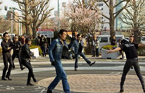 The famous Rockabilly Dancers in the Yoyogi Park in Harajuku